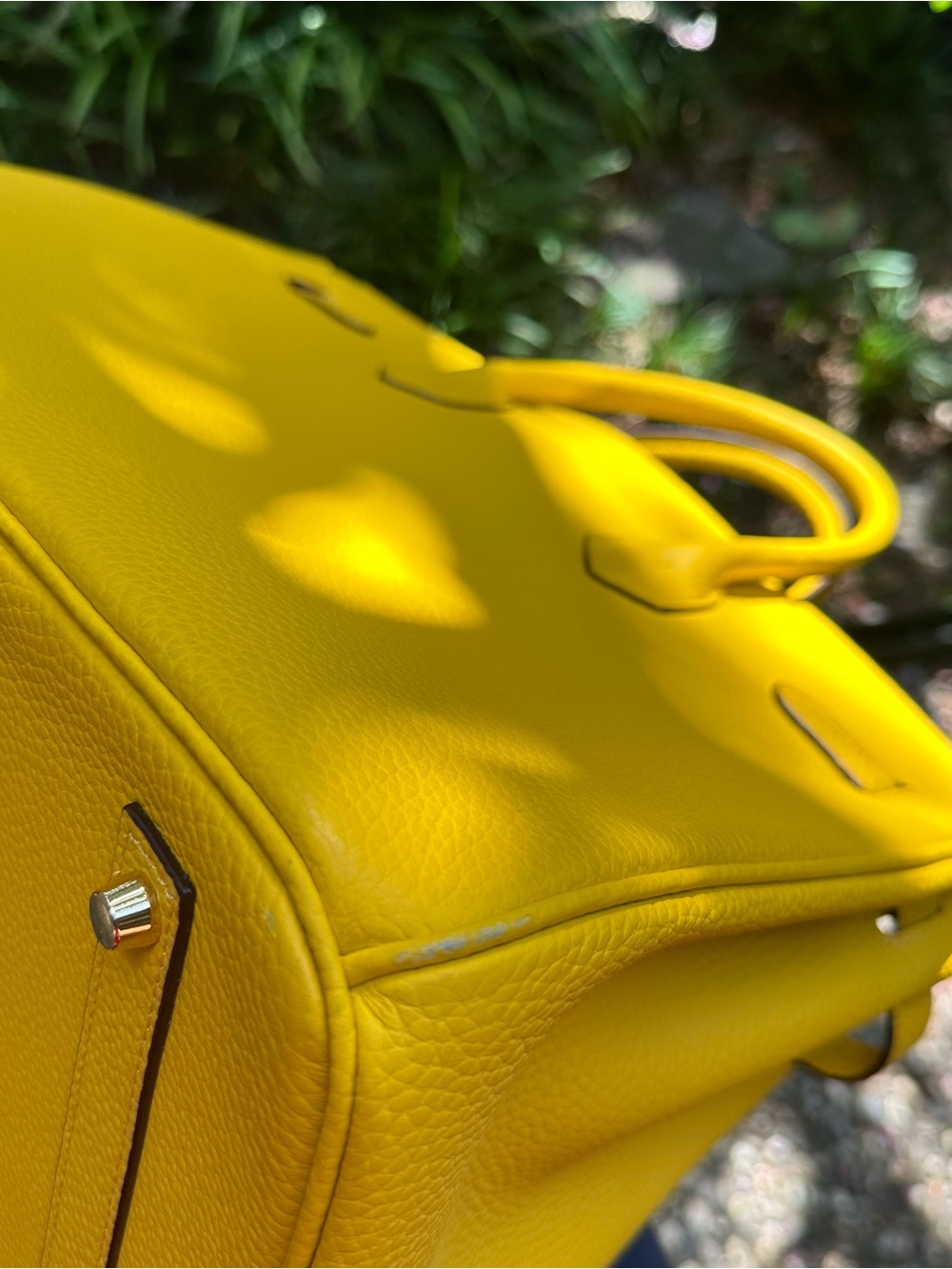 INSPIRED Togo Leather Structured Tote in Vibrant Yellow - Size 35 GOLD Hardware - Picture 11 of 15